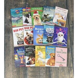Lot Of 15 Kids Chapter Books! Secret Garden, Puppies, Porpoise Dolphins Bad Pets